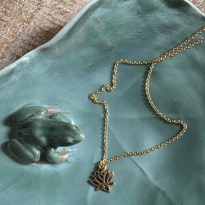 Athena Designs gold plated dainty lotus flower necklace
